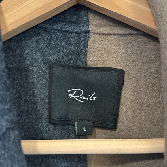 Rails Wool Bristol Jacket - Charcoal & Camel - Size Large - Picture 6 of 8